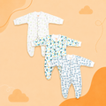 Printed Cotton Baby Footie - 3 Pack Bundle
