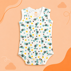 Printed Cotton Baby Sleeveless Bodysuit - 3 Pack Bundle