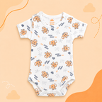 Printed Cotton Baby Short Sleeve Bodysuit - 3 Pack Bundle