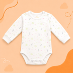 Printed Cotton Baby Long Sleeve Bodysuit - 3 Pack Bundle
