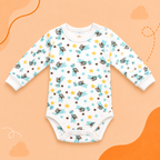 Printed Cotton Baby Long Sleeve Bodysuit - 3 Pack Bundle