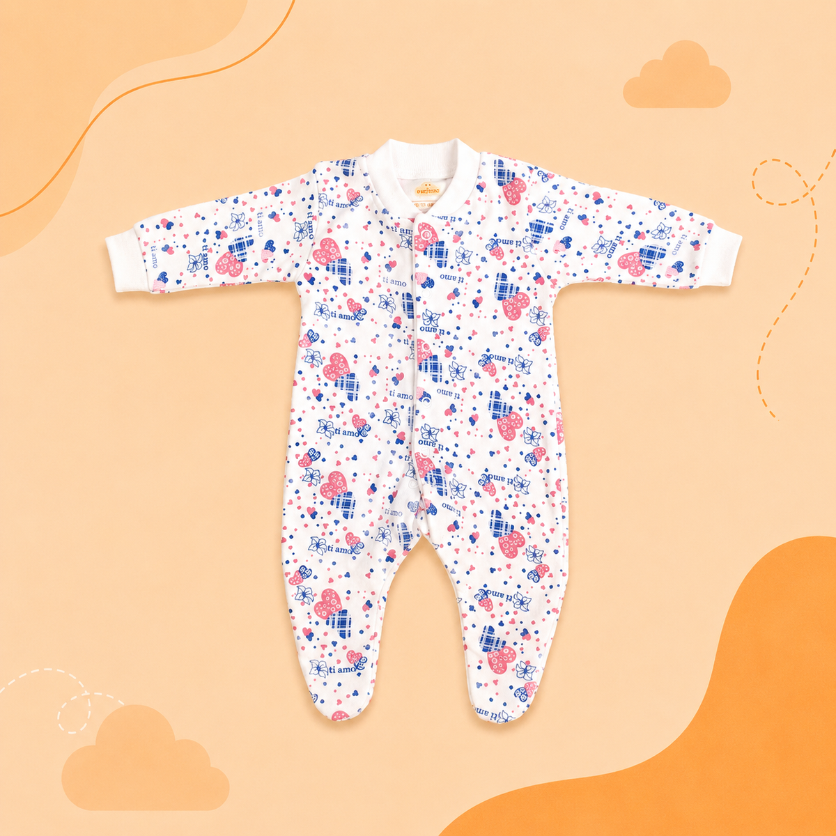 Printed Cotton Baby Footie - 3 Pack Bundle