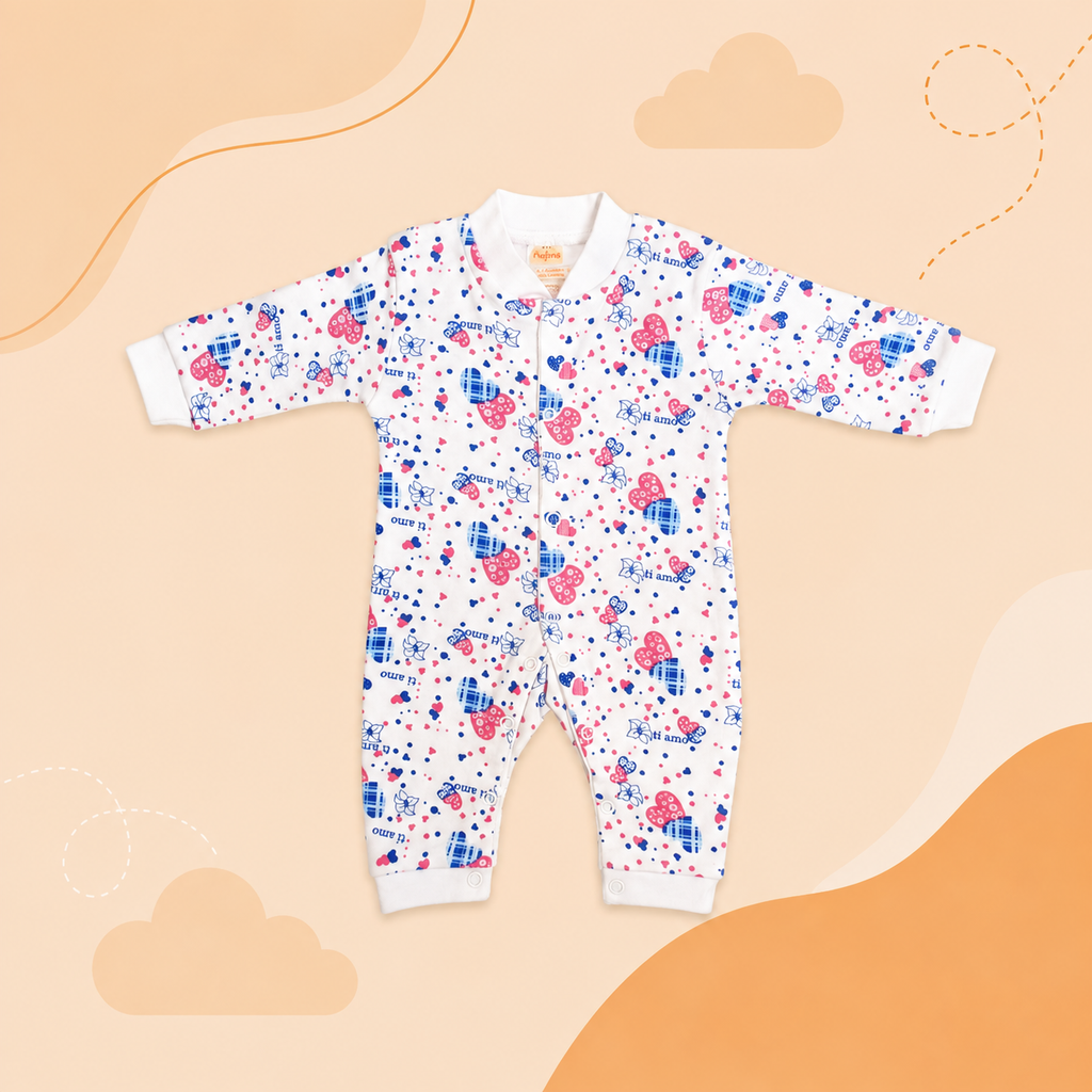 Printed Cotton Baby Jumpsuit - 3 Pack Bundle
