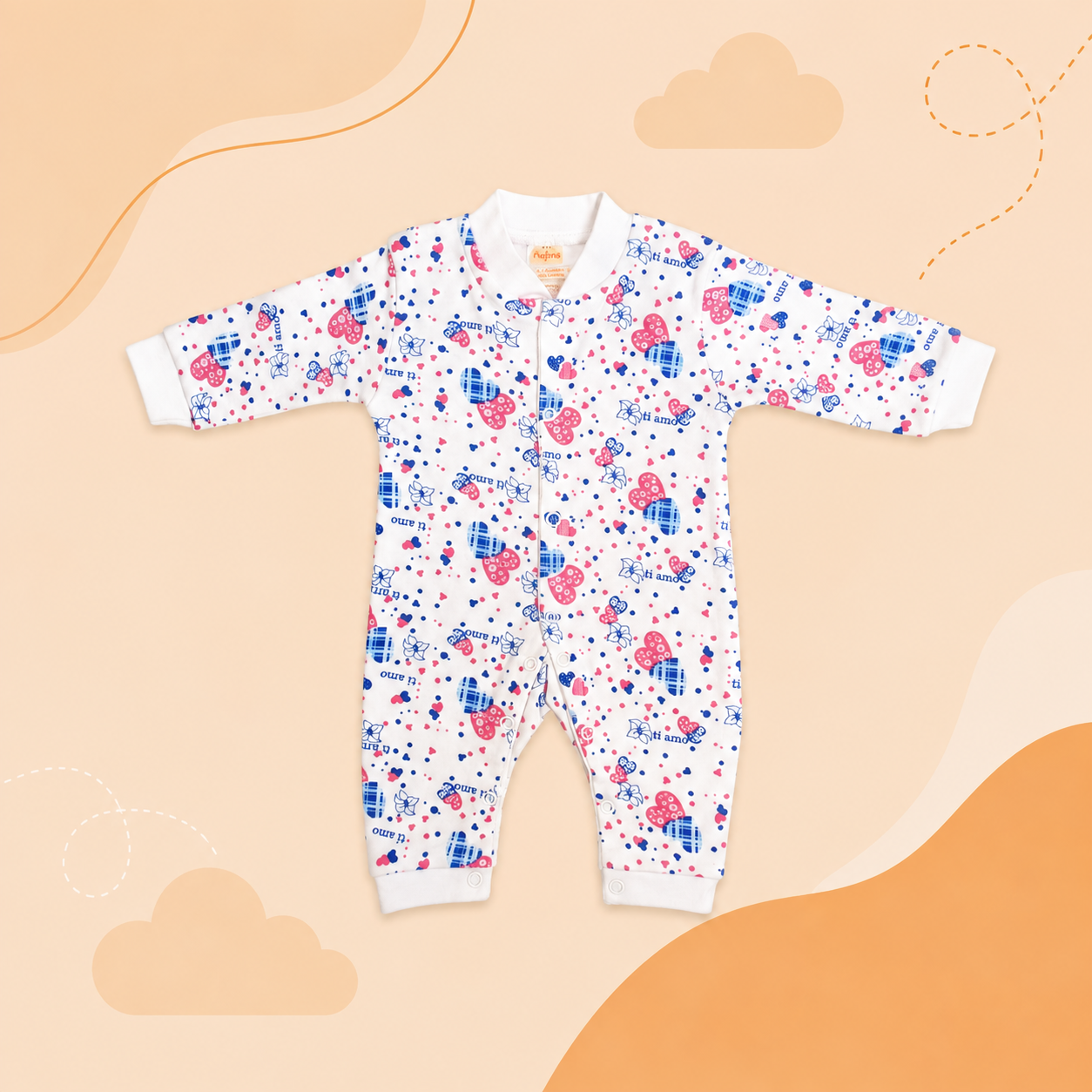 Printed Cotton Baby Jumpsuit - 3 Pack Bundle