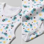 Printed Cotton Baby Sleeveless Bodysuit - 3 Pack Bundle