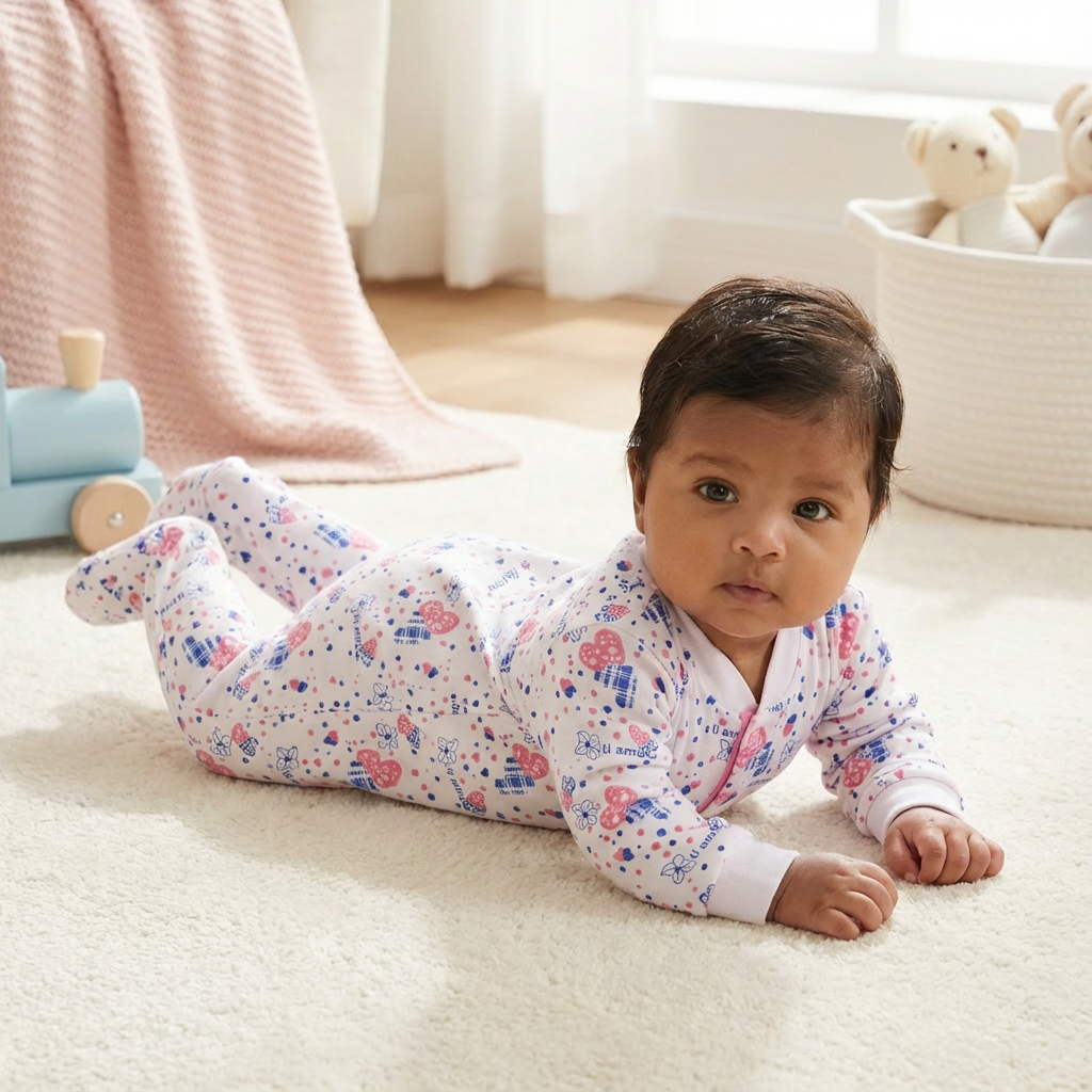 Printed Cotton Baby Footie - 3 Pack Bundle