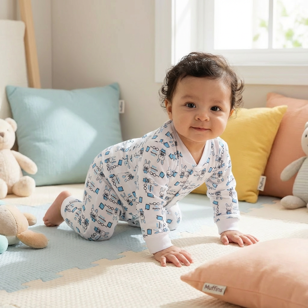 Printed Cotton Baby Jumpsuit - Single