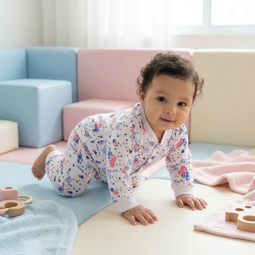 Printed Cotton Baby Jumpsuit - Single