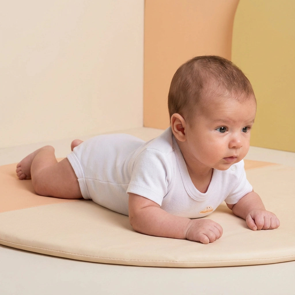 White Cotton Baby Short Sleeve Bodysuit – Single
