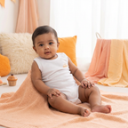 White Cotton Baby Sleeveless Bodysuit – Single