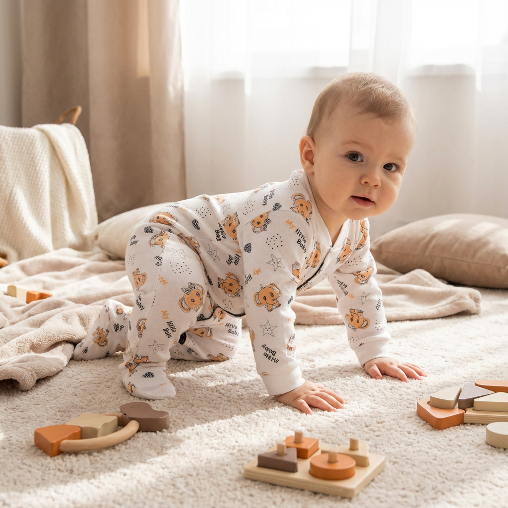 Printed Cotton Baby Jumpsuit - Single