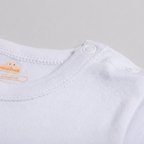 White Cotton Baby Short Sleeve Bodysuit – Single