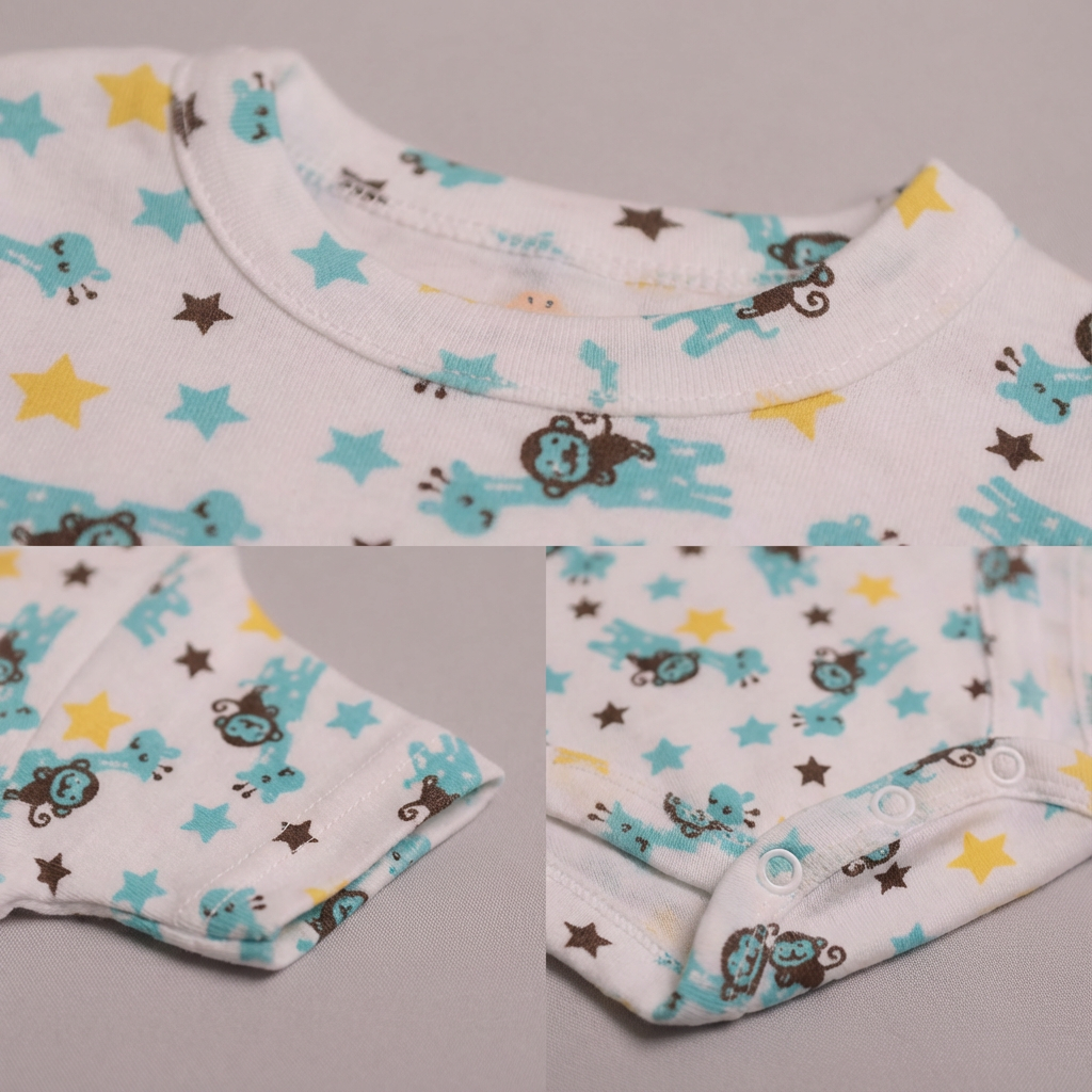 Printed Cotton Baby Short Sleeve Bodysuit - 3 Pack Bundle