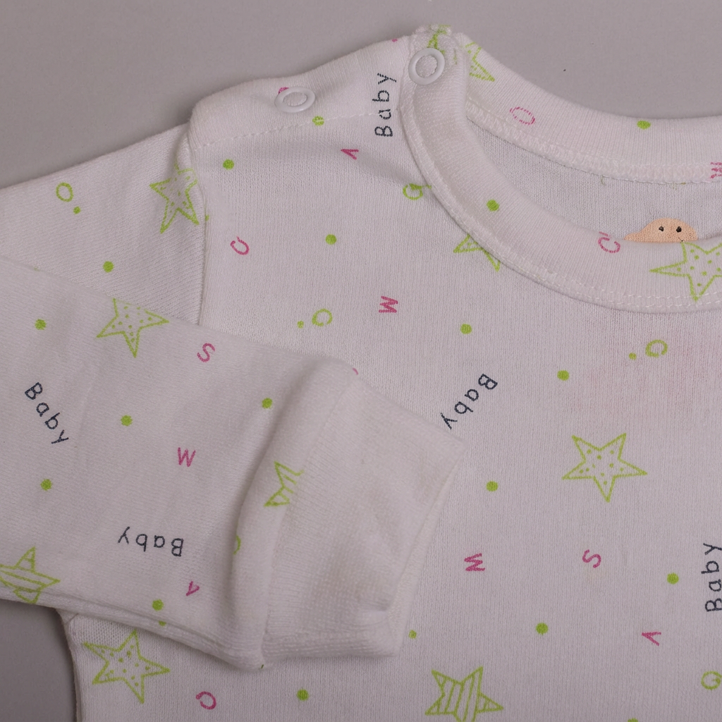 Printed Cotton Baby Long Sleeve Bodysuit - 3 Pack Bundle