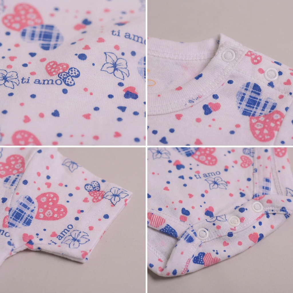 Printed Cotton Baby Short Sleeve Bodysuit - 3 Pack Bundle