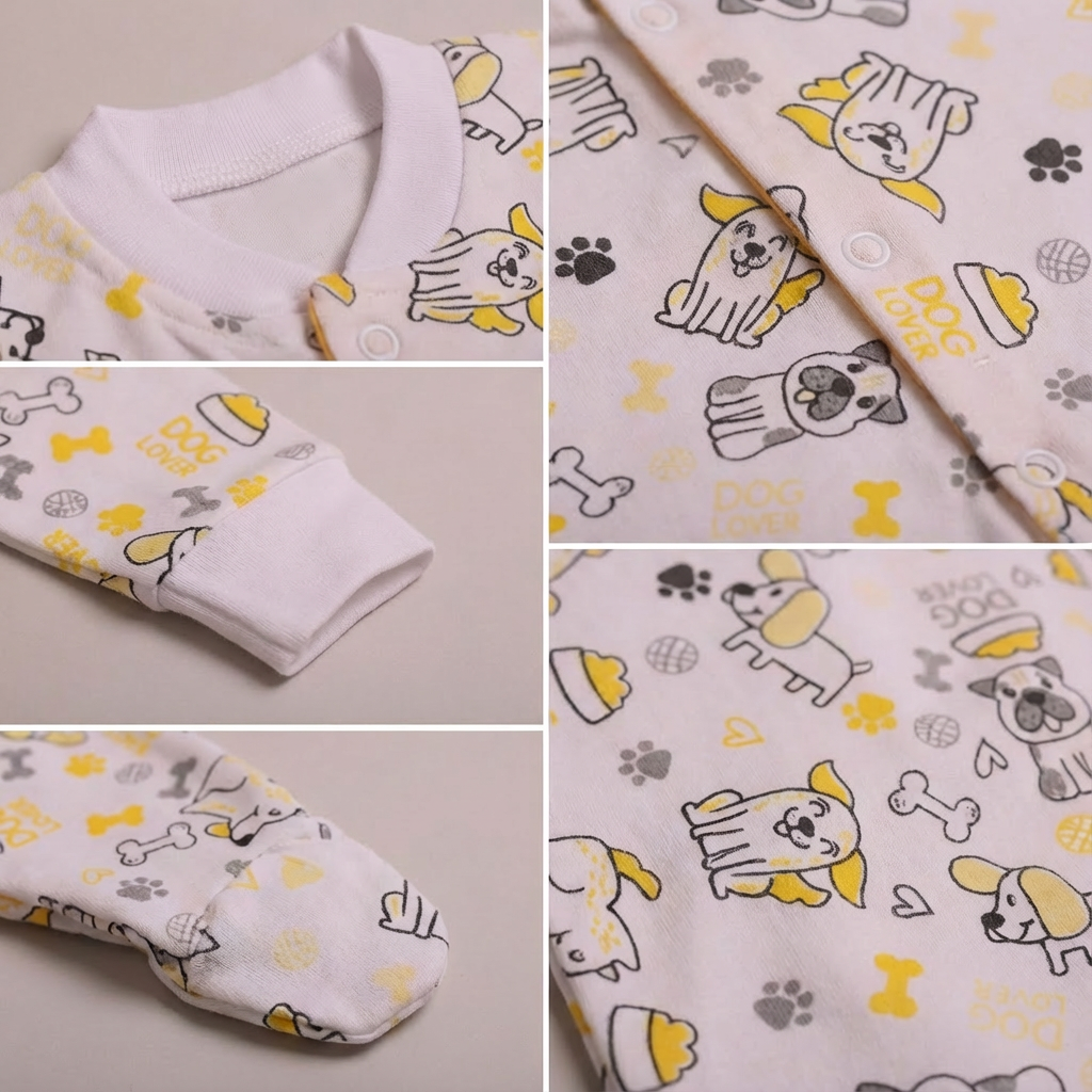 Printed Cotton Baby Footie - 3 Pack Bundle