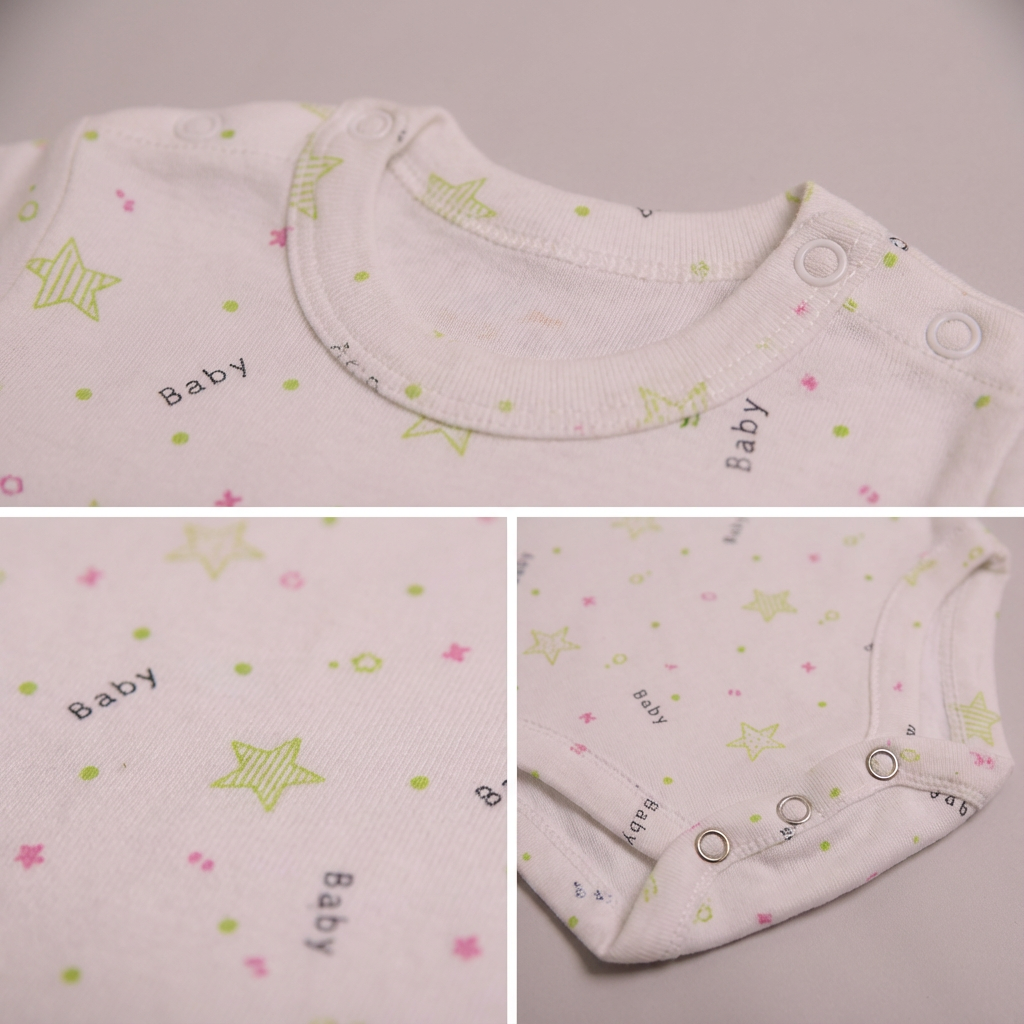 Printed Cotton Baby Short Sleeve Bodysuit - 3 Pack Bundle