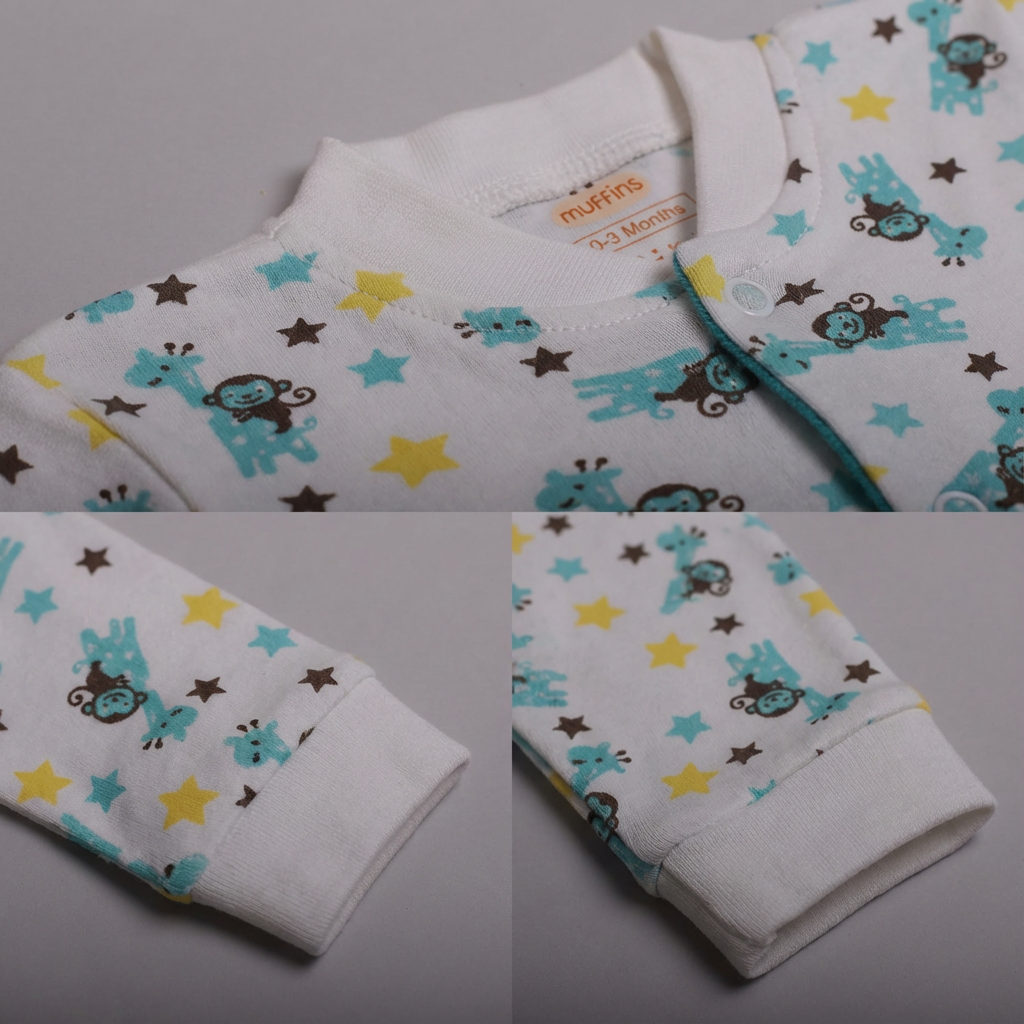 Printed Cotton Baby Jumpsuit - Single