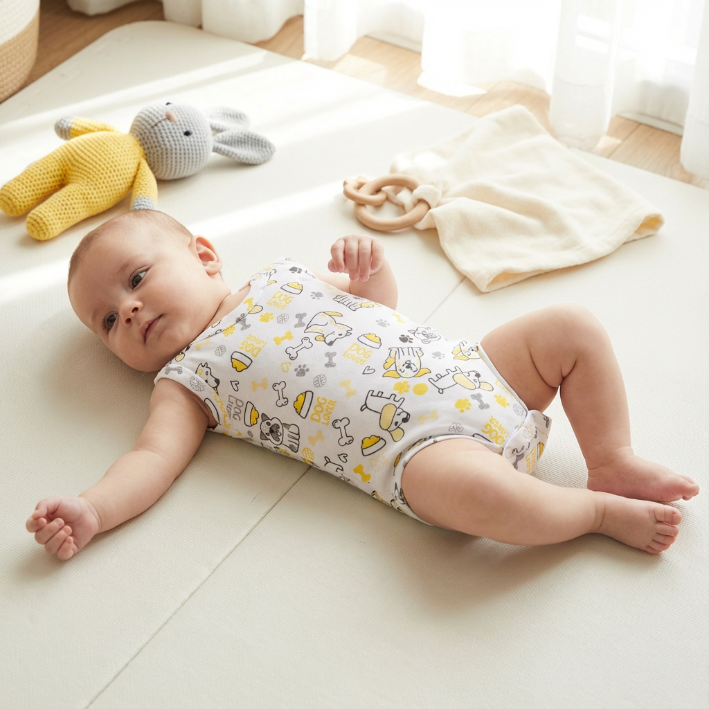 Printed Cotton Baby Sleeveless Bodysuit - 3 Pack Bundle