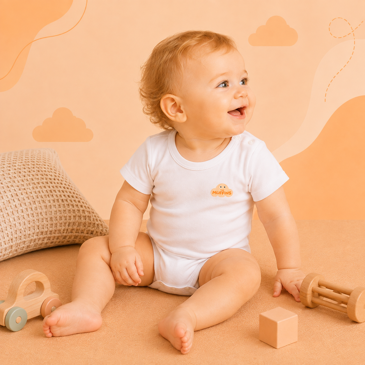White Cotton Baby Short Sleeve Bodysuit – Bundle (3 Pieces)