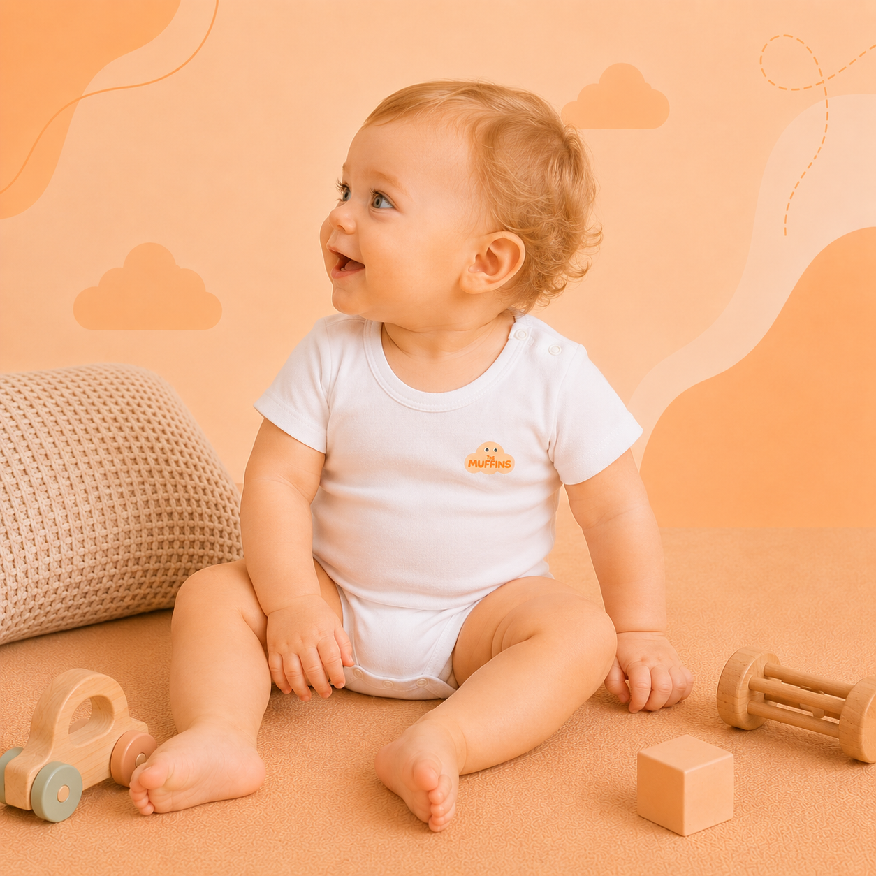 White Cotton Baby Short Sleeve Bodysuit – Bundle (3 Pieces)
