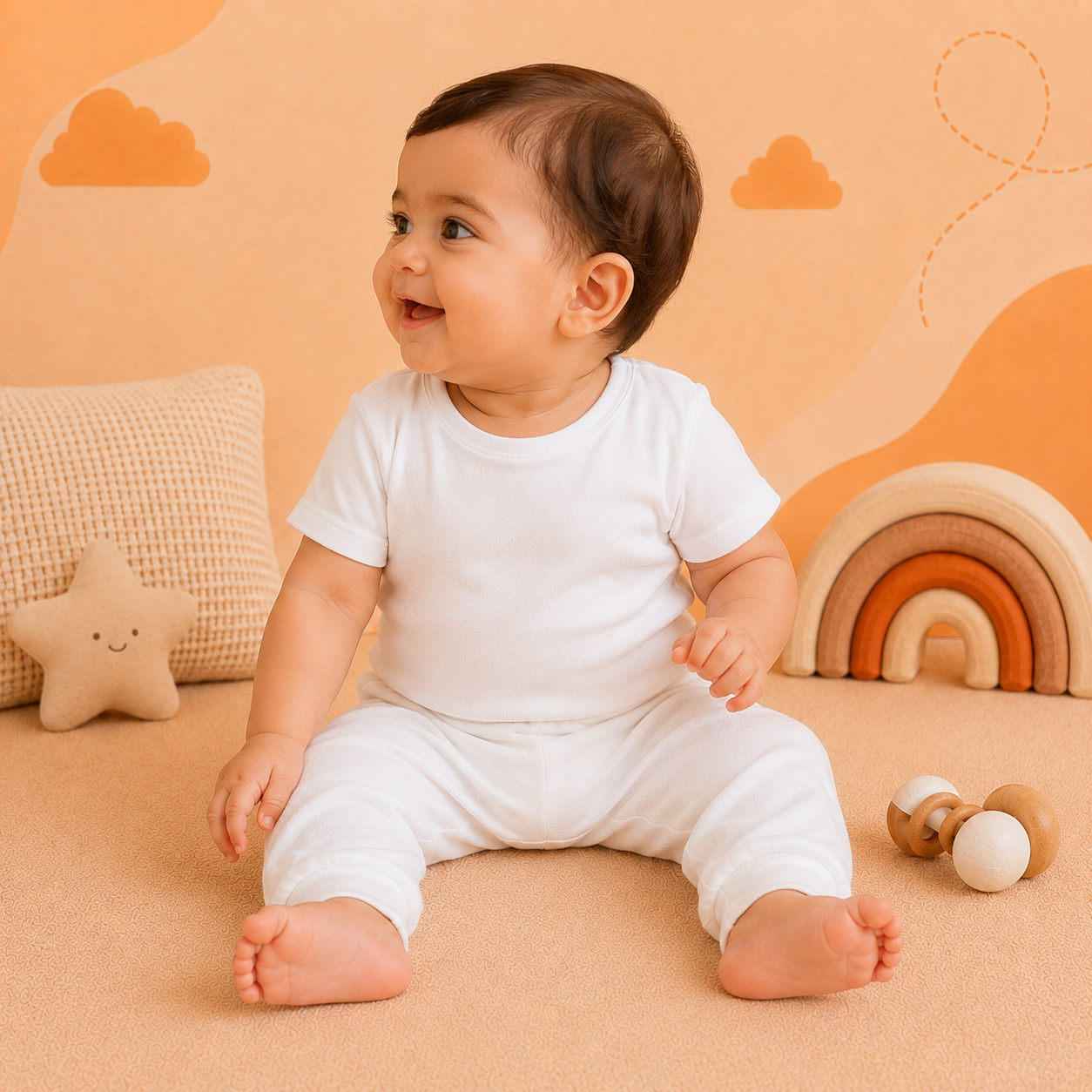 White Cotton Baby Pants – Bundle (3 Pieces)