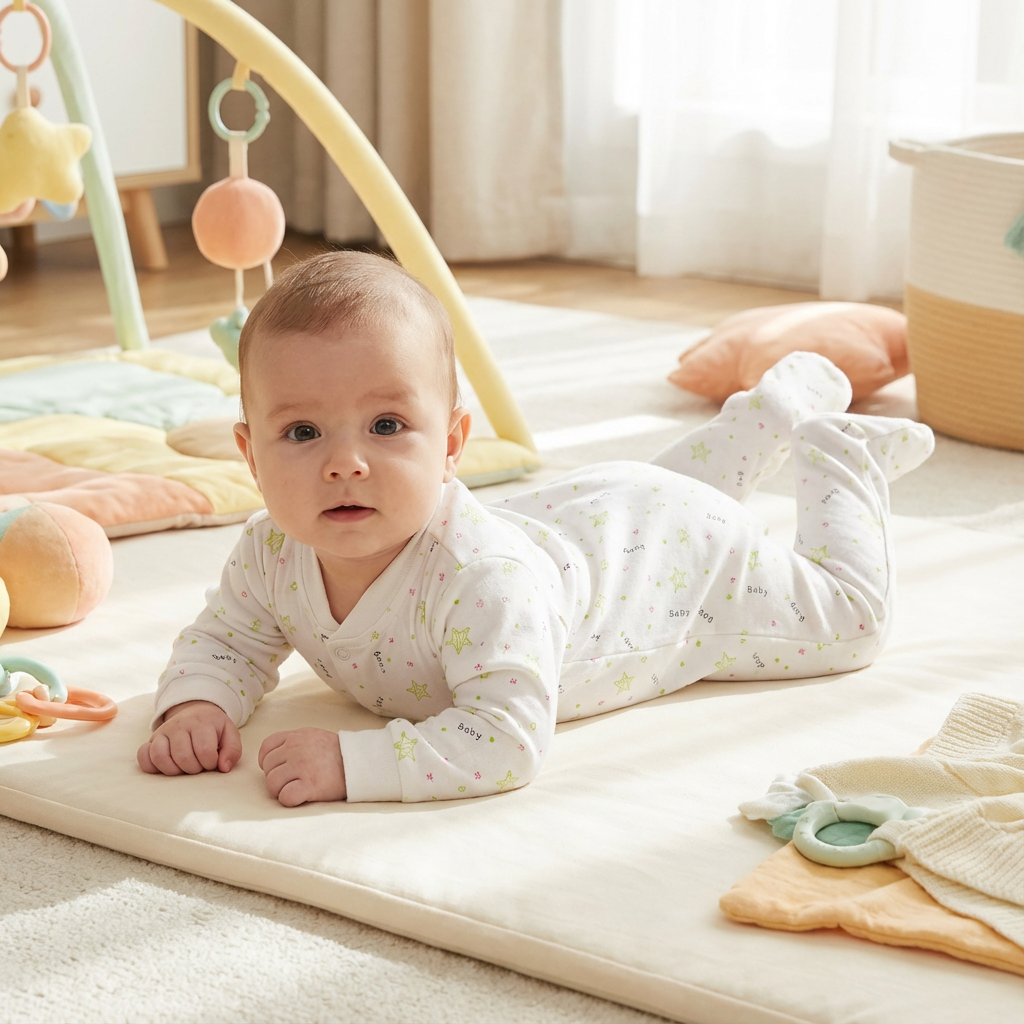 Printed Cotton Baby Footie - Single
