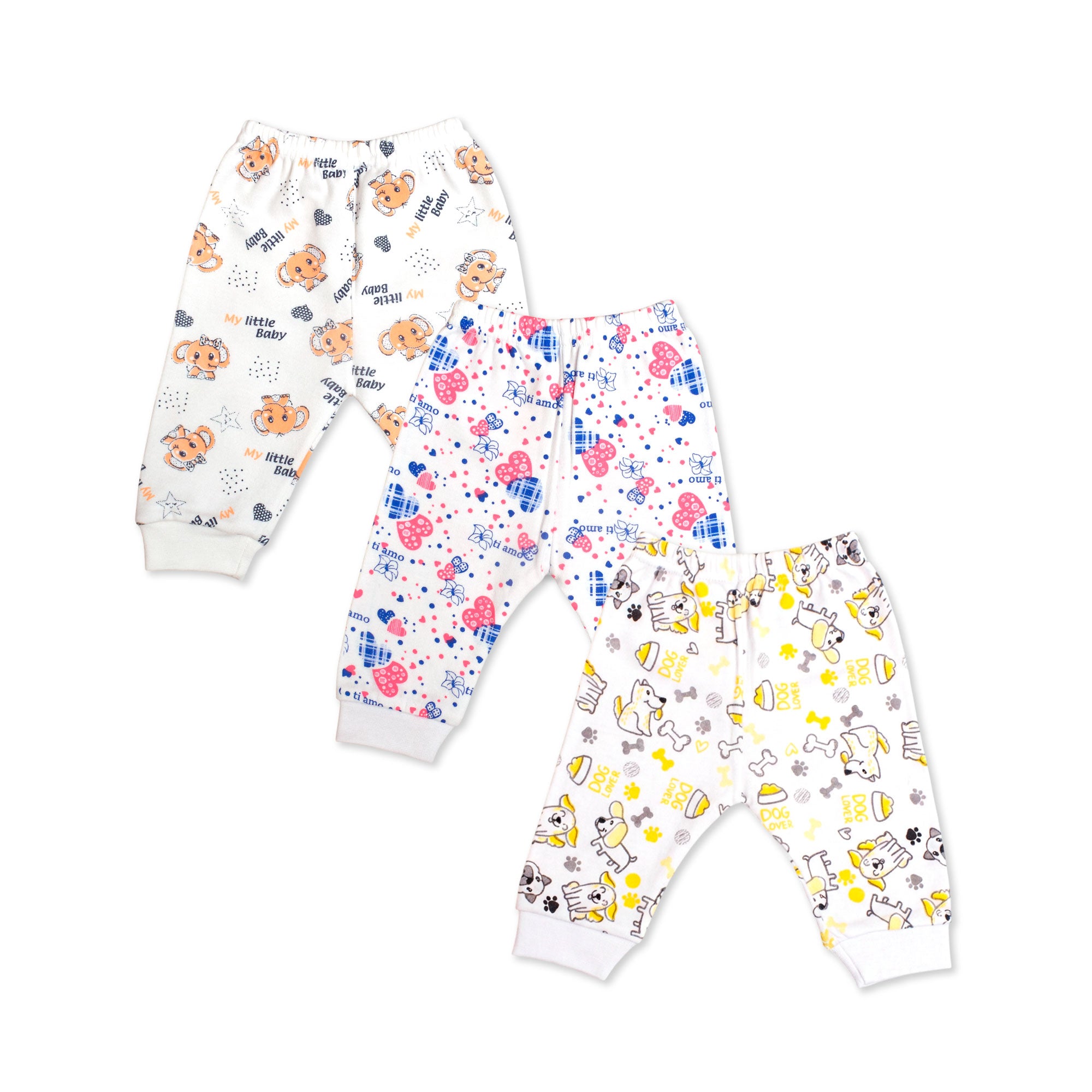 Printed Cotton Baby Pants - 3 Pack Bundle
