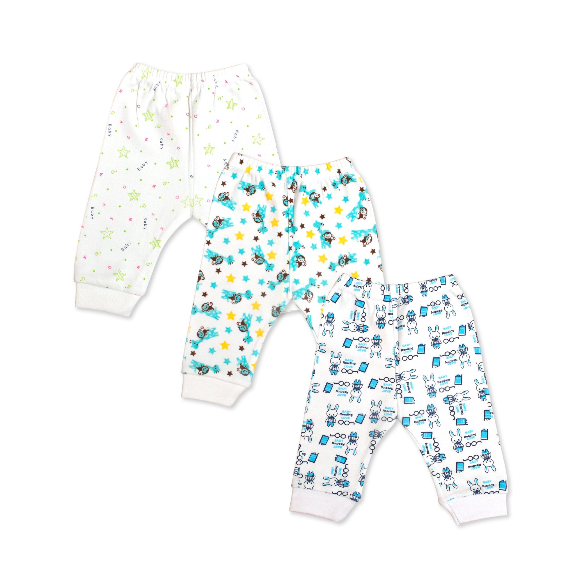Printed Cotton Baby Pants - 3 Pack Bundle