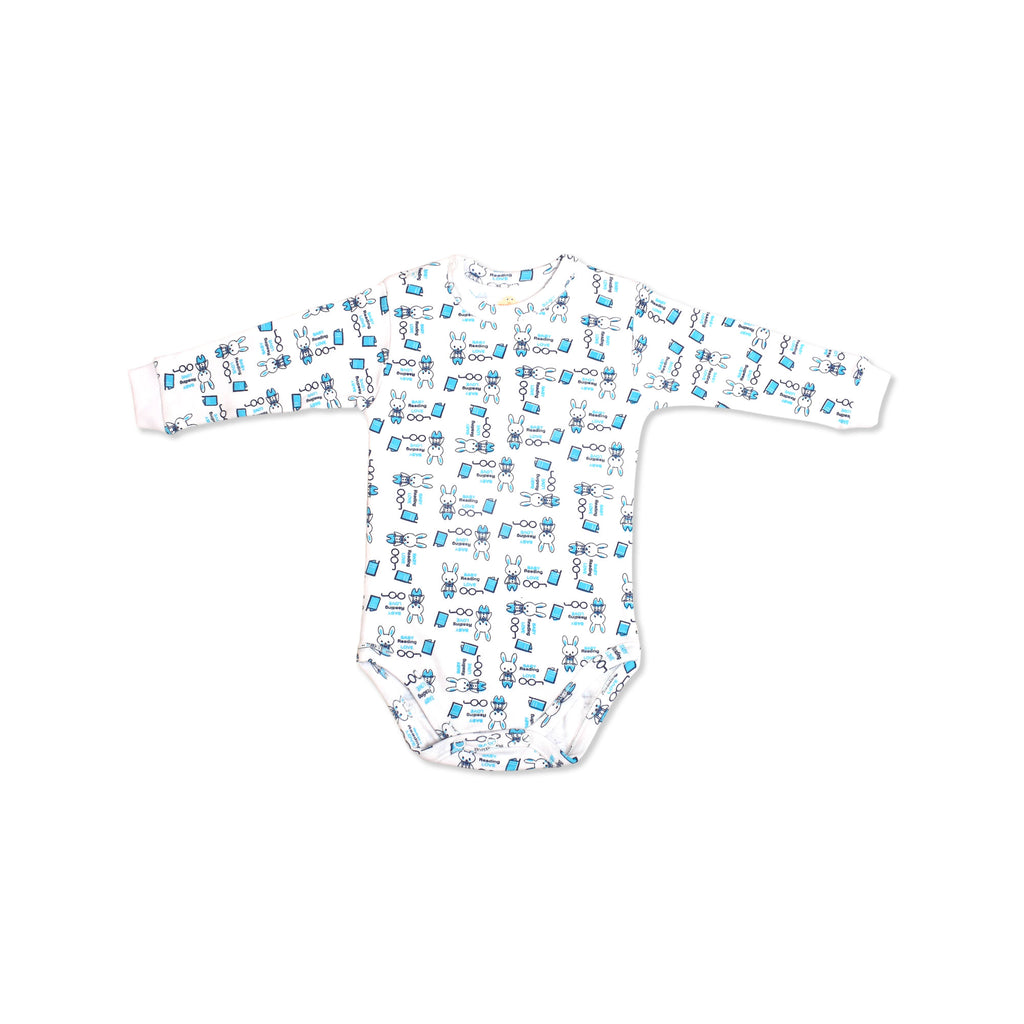 Printed Cotton Baby Long Sleeve Bodysuit - 3 Pack Bundle