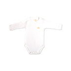 White Cotton Baby Long Sleeve Bodysuit – Single