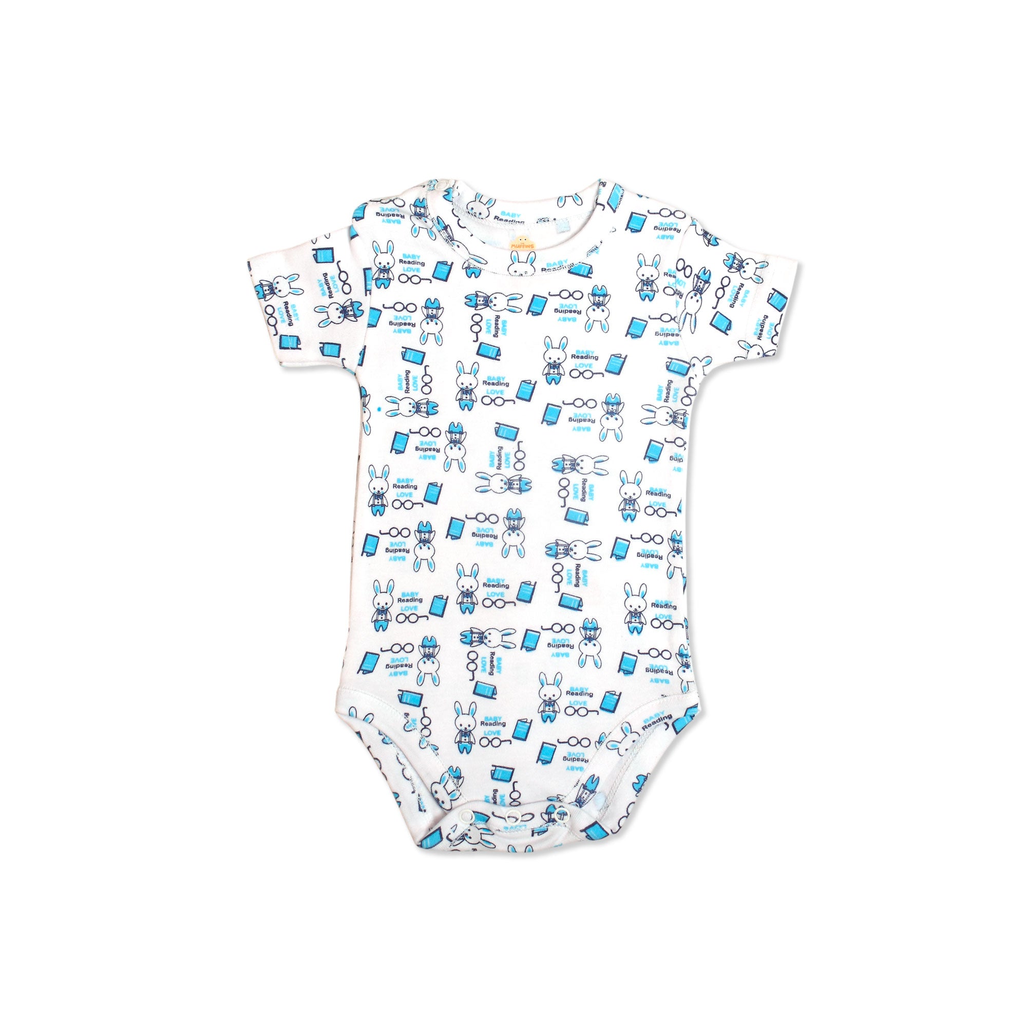 Printed Cotton Baby Short Sleeve Bodysuit - Single