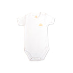 White Cotton Baby Short Sleeve Bodysuit – Single
