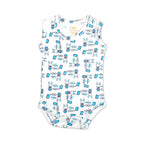 Printed Cotton Baby Sleeveless Bodysuit - 3 Pack Bundle