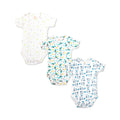 Printed Cotton Newborn Short Sleeve Sidesnap - 3 Pack Bundle