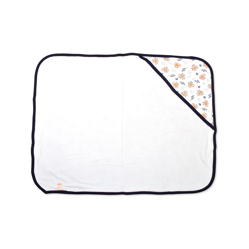 Printed Cotton Baby Hooded Blanket – Double-Sided