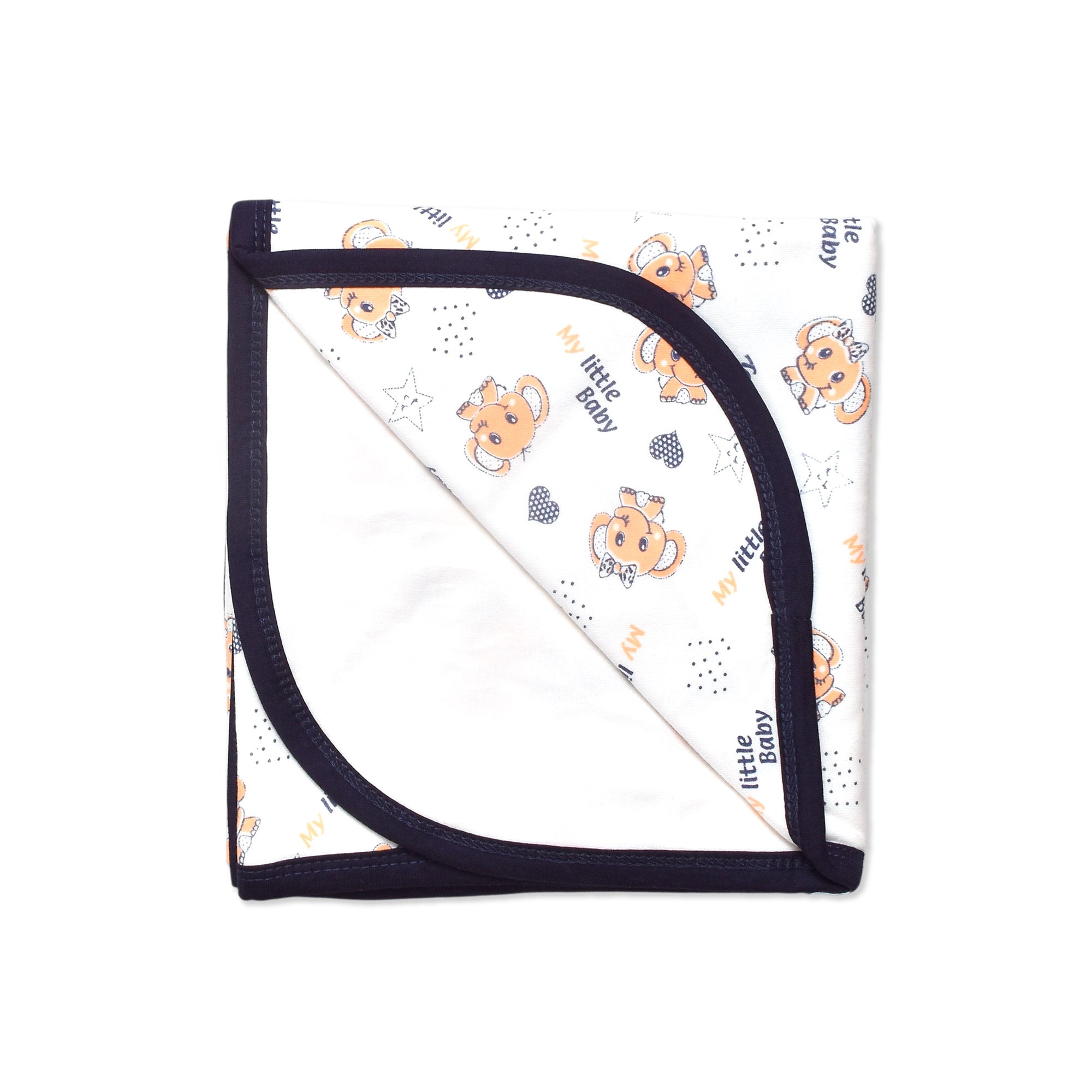 Printed Cotton Baby Hooded Blanket – Double-Sided