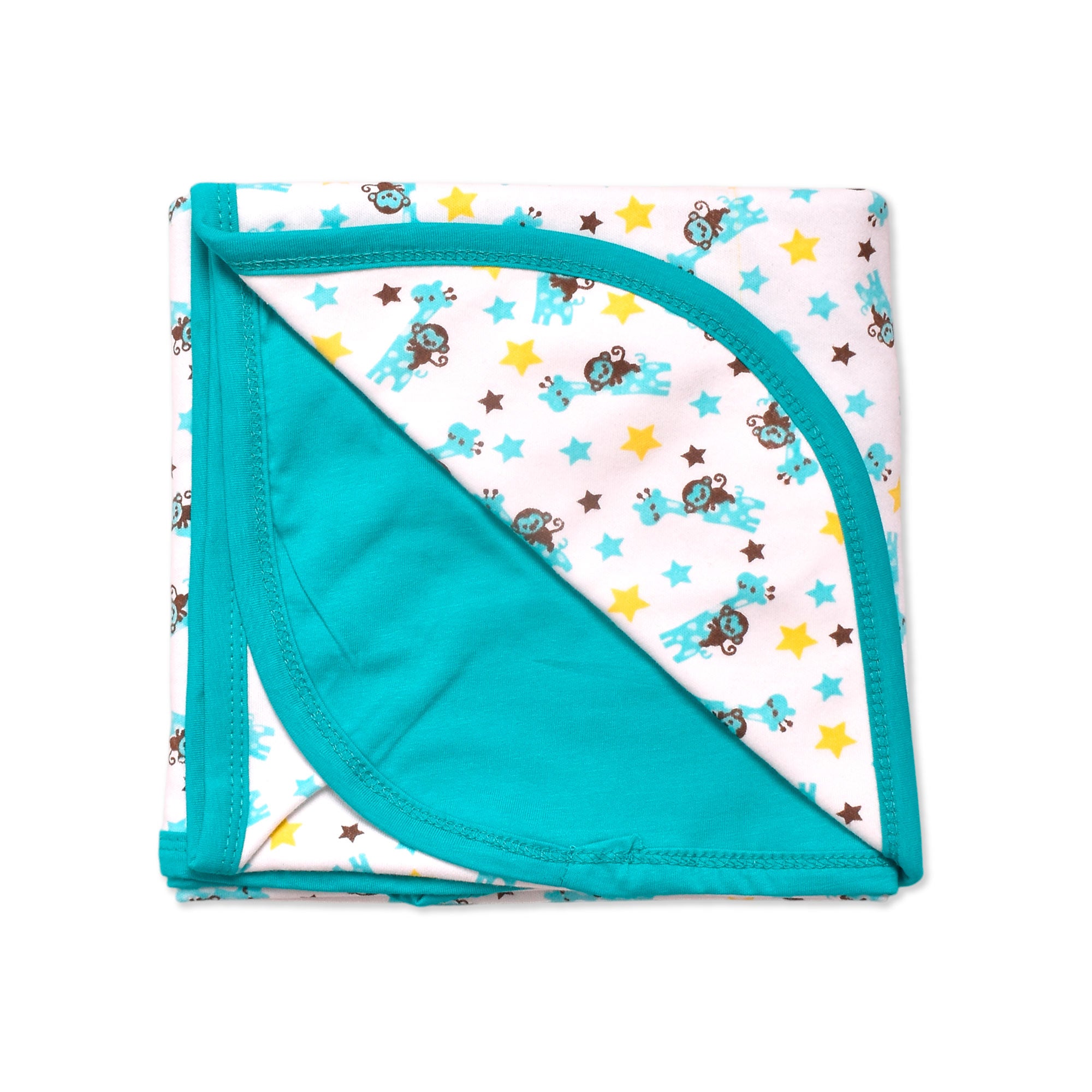 Printed Cotton Baby Hooded Blanket – Double-Sided