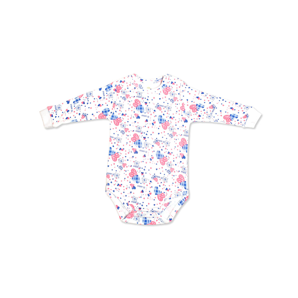 Printed Cotton Baby Long Sleeve Bodysuit - 3 Pack Bundle