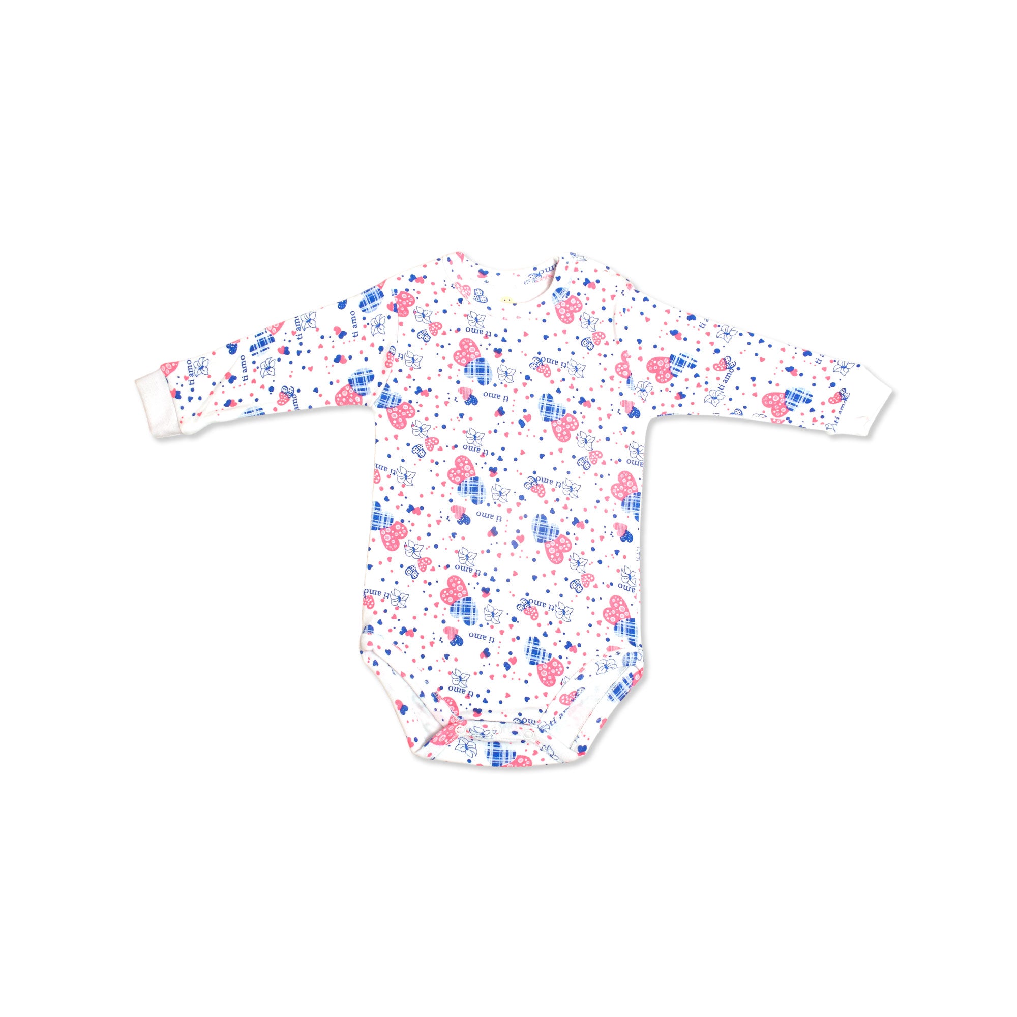 Printed Cotton Baby Long Sleeve Bodysuit - Single