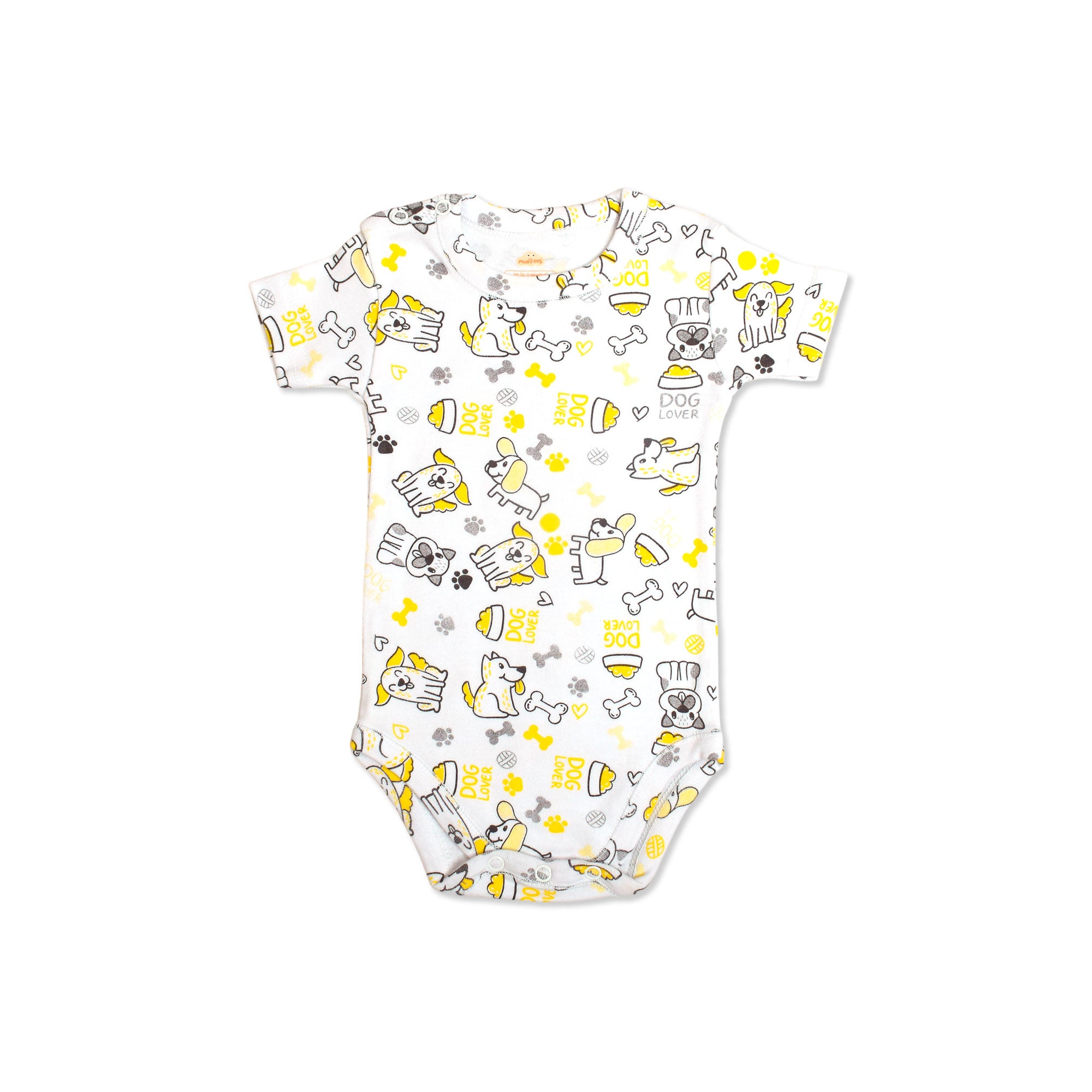 Printed Cotton Baby Short Sleeve Bodysuit - Single
