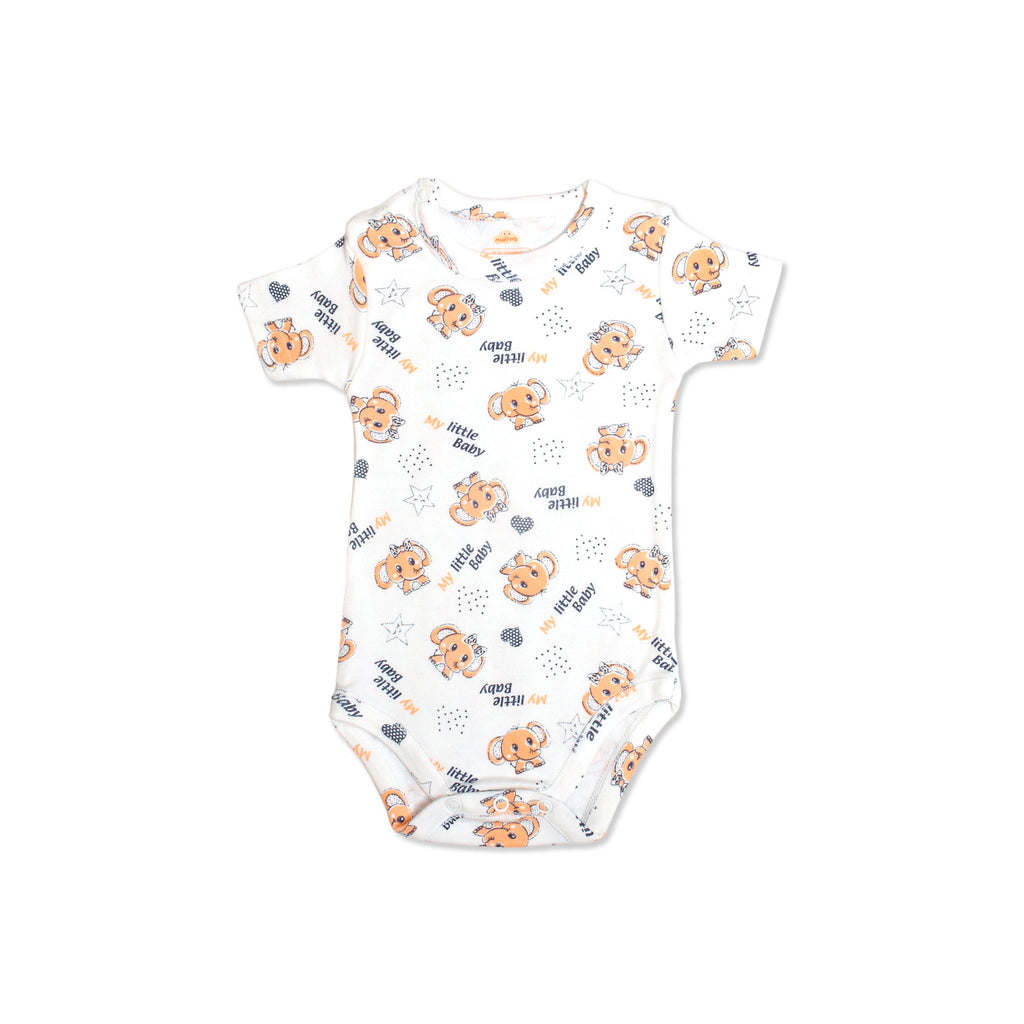 Printed Cotton Baby Short Sleeve Bodysuit - 3 Pack Bundle