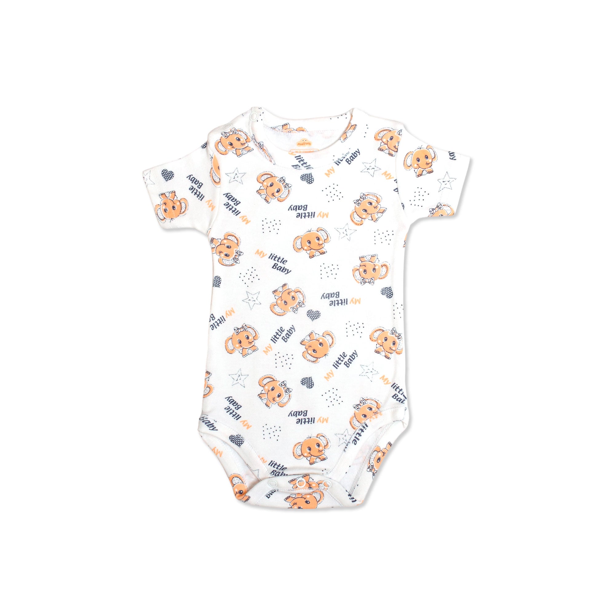 Printed Cotton Baby Short Sleeve Bodysuit - Single