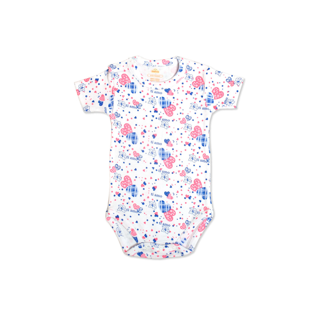 Printed Cotton Baby Short Sleeve Bodysuit - 3 Pack Bundle