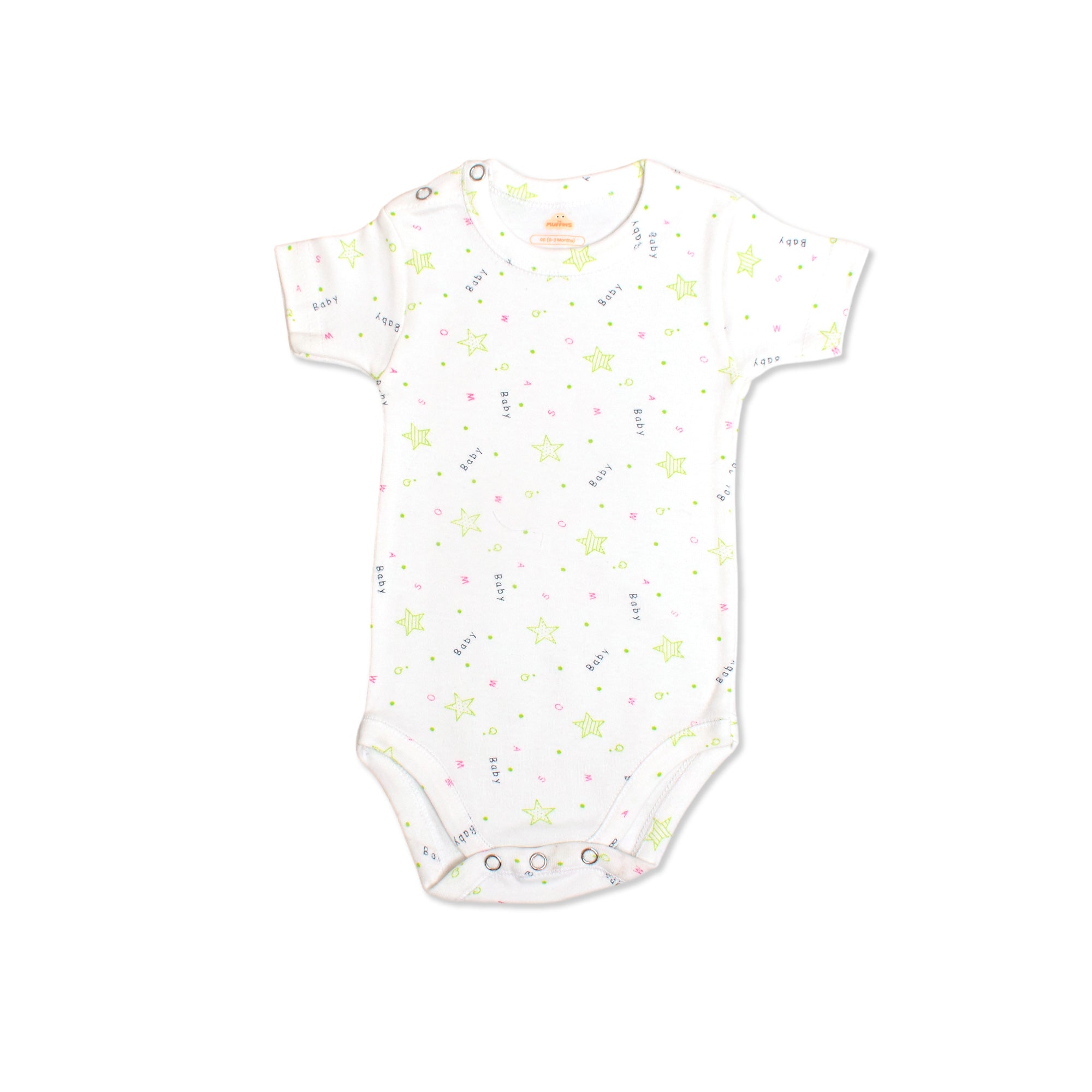 Printed Cotton Baby Short Sleeve Bodysuit - Single