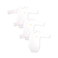 White Cotton Baby Long Sleeve Bodysuit – Bundle (3 Pieces)