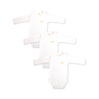 White Cotton Baby Long Sleeve Bodysuit – Single