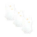 White Cotton Baby Sleeveless Bodysuit – Bundle (3 Pieces)