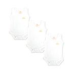 White Cotton Baby Sleeveless Bodysuit – Bundle (3 Pieces)