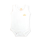 White Cotton Baby Sleeveless Bodysuit – Single